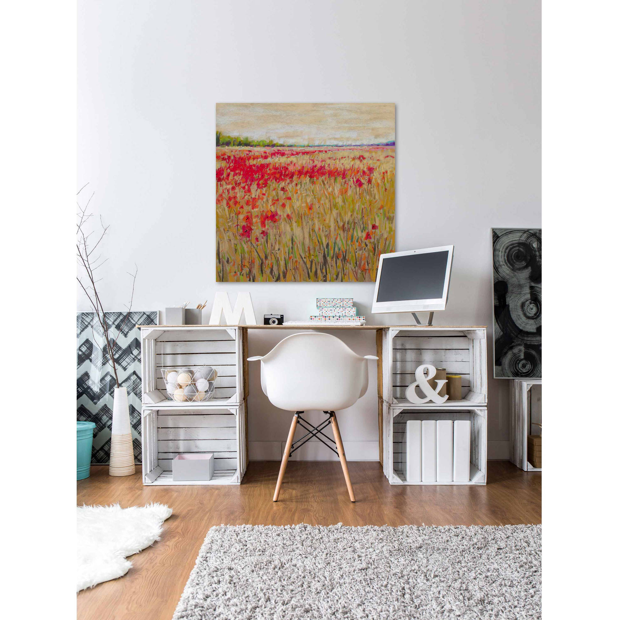 "Poppies Evening Light XV" Painting Print on Wrapped Canvas