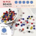 thumbnail image 2 of Rhinestone Beads for Jewelry Making, Shiny Round Disco Ball Beads Light Blue 50 Pcs, 2 of 7