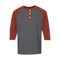 thumbnail image 7 of Resicozy 3/4 Sleeve Shirt Men Summer Color Block Henley Neck Baseball T-Shirts Casual Loose Fit Tees T-Shirt Watermelon Red 3XL, 7 of 7