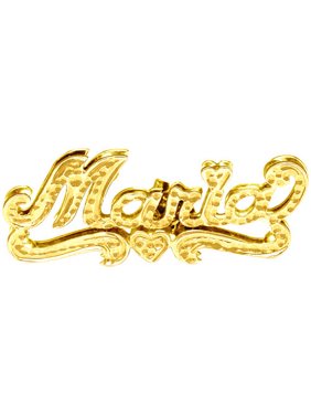 10kt Yellow Gold Rhodium Beaded Stud Name Earrings