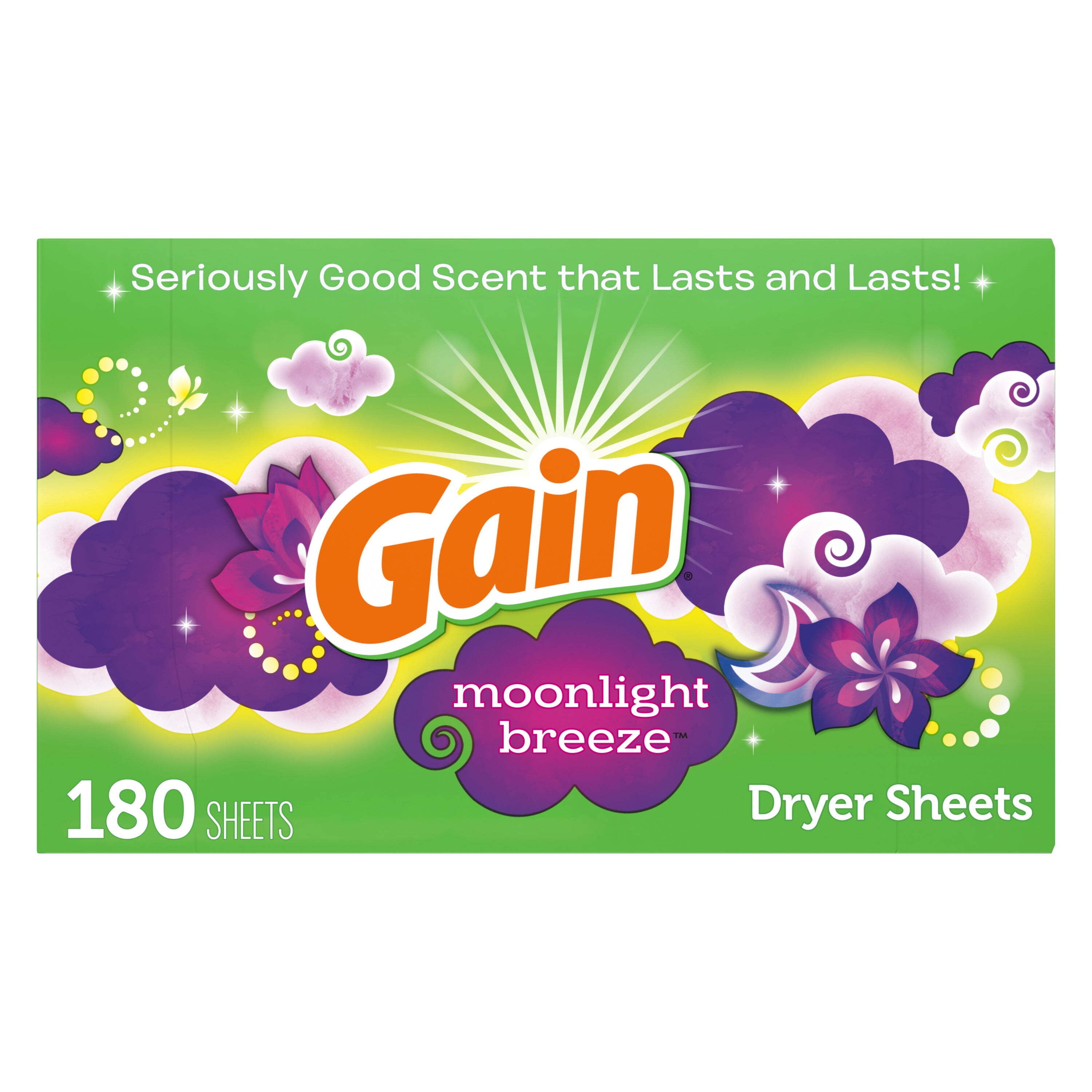 Gain Fabric Softener Dryer Sheets, Moonlight Breeze, 180 Count