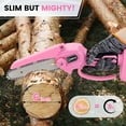 thumbnail image 5 of YAHHU 6 inch Lovely Pink Mini Chainsaw, Portable Handheld Electric Cordless Chainsaw,21V Battery,New, 5 of 7