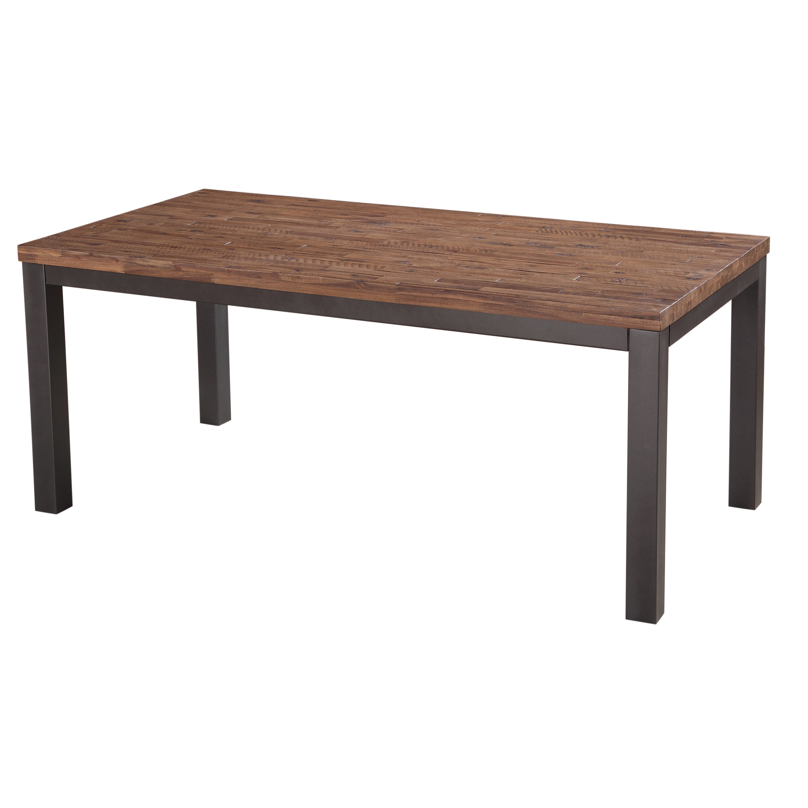 Modus Furniture Gabe Solid Wood Rectangular Dining Table In Rustic Truffle And Gray Steel Walmart Com Walmart Com