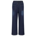 thumbnail image 6 of IDALL Jeans for Women Baggy Jeans Womens Pull On Jeans Stretch High Waisted Elastic Waist Jeans For Women Baggy Straight Wide Leg Denim Pants Wide Leg Jeans Barrel Jeans Women Dark Blue L, 6 of 9
