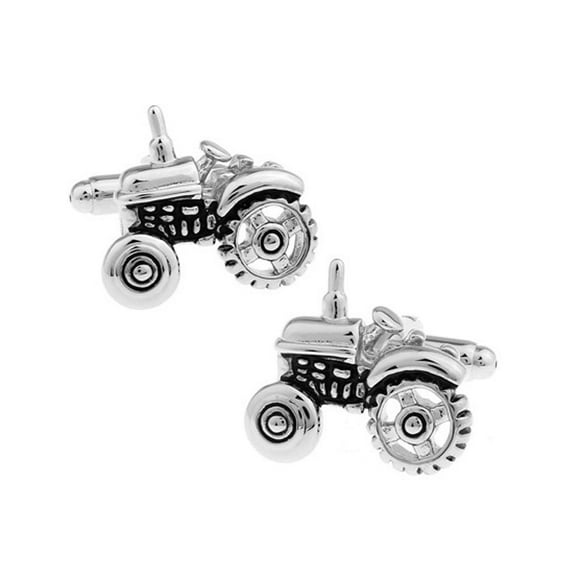 Gemelos de Plata con Forma de Tractor perfecl para Hombre
