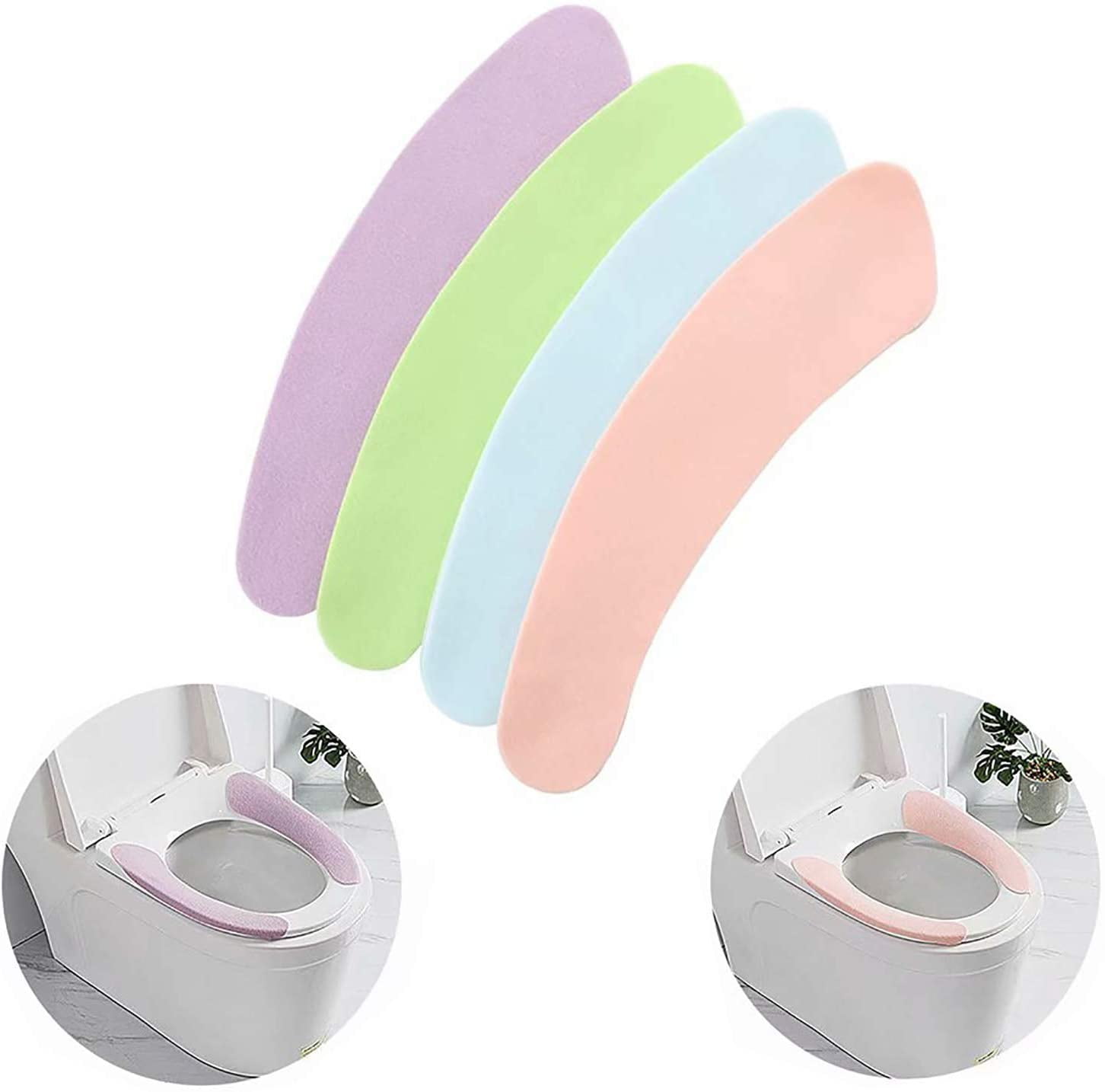 Toilet Seat Covers Pads Washable Bathroom Adhesive Cloth Toilet Seat