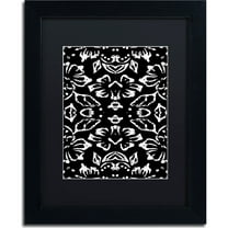 Trademark Fine Art "Black & White Pattern" Canvas Art by Color Bakery, Black Matte, Black Frame