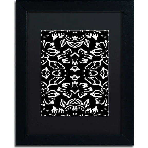 Trademark Fine Art "Black & White Pattern" Canvas Art by Color Bakery, Black Matte, Black Frame