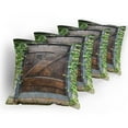 thumbnail image 5 of Ambesonne Rustic Throw Pillow Cover 4 Pack, Spanish Style Garden, 18", Brown Green, 5 of 7