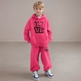 thumbnail image 2 of FUZHIQ Kids Tracksuit Shorts Kids Hoodie and Sweatpants Set Patchwork Thermal Hoodie and Sweatpants Fall Winter Little Boys Winter Outfit, 2 of 5