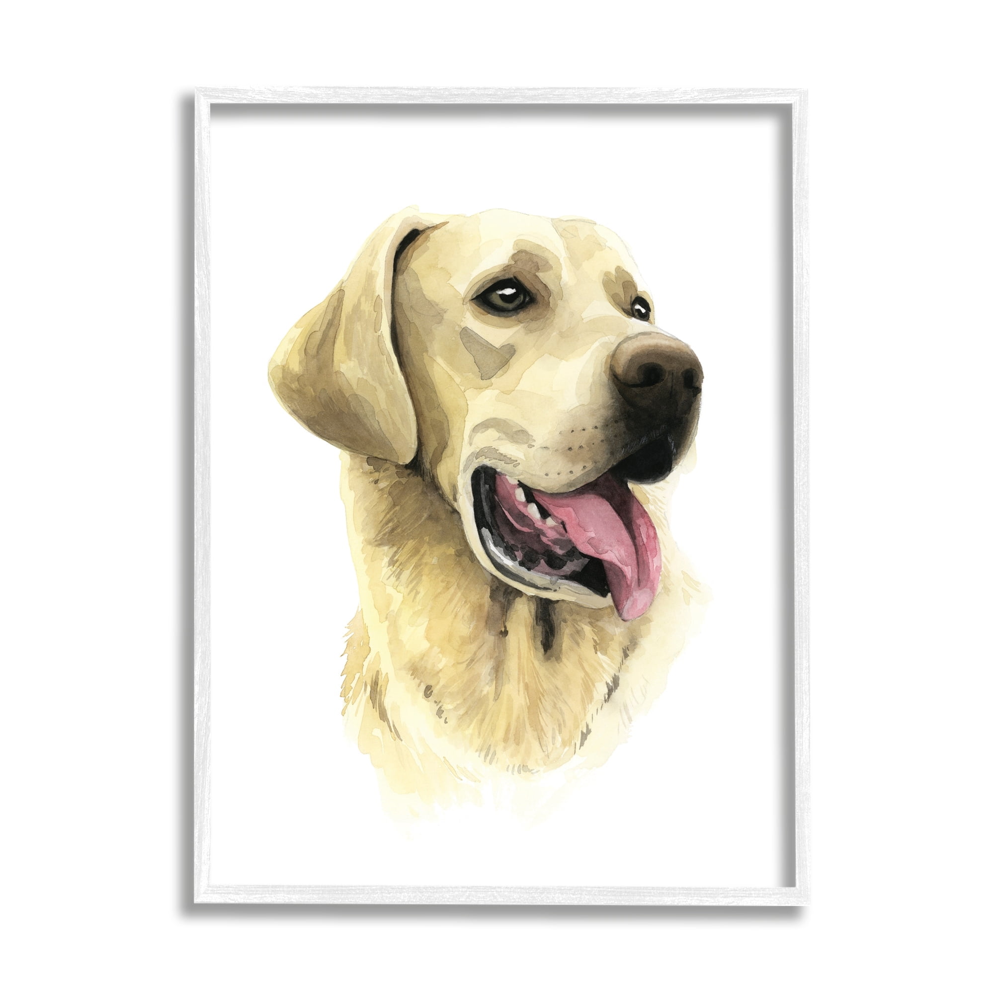 Stupell Industries Labrador Retriever Energetic Portrait Expression Canine Pet Painting,24 x 30, Design by Grace Popp
