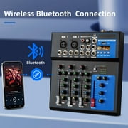 Depusheng FD4 Profeesional Audio Mixer with 4 Channels Portable DJ Mixing Console with USB Interface for Professional and Beginners