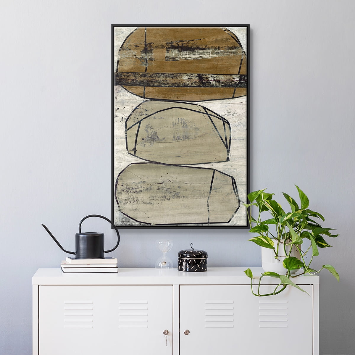 Dim Sum I Framed Premium Gallery Wrapped Canvas - Ready to Hang - 17 x 25 - Black Floating Frame