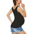 thumbnail image 3 of Yawrut Maternity Tank Tops Sleeveless Ruched Basic Tops Maternity Shirt Vest Mama Clothes, 3 of 6