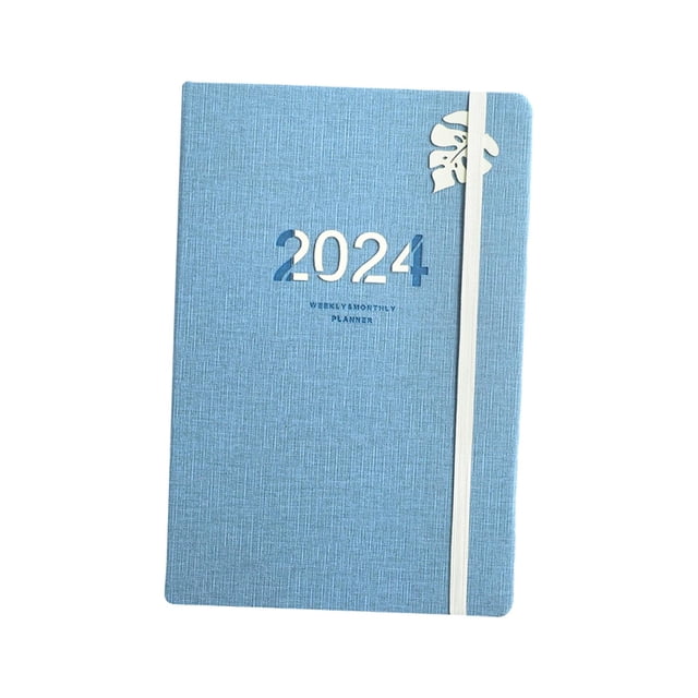 Cuaderno Planificador 2024, Cuaderno con Lista de Tareas Pendientes, Organizador de Gestión Del Tiempo, Cubierta de PU, Planificador Mensual, 156 Hoja , azul
