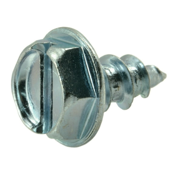 #10 x 3/8" Zinc Slotted Hex Sheet Metal Screws SMSHWS-176 (100 pcs)