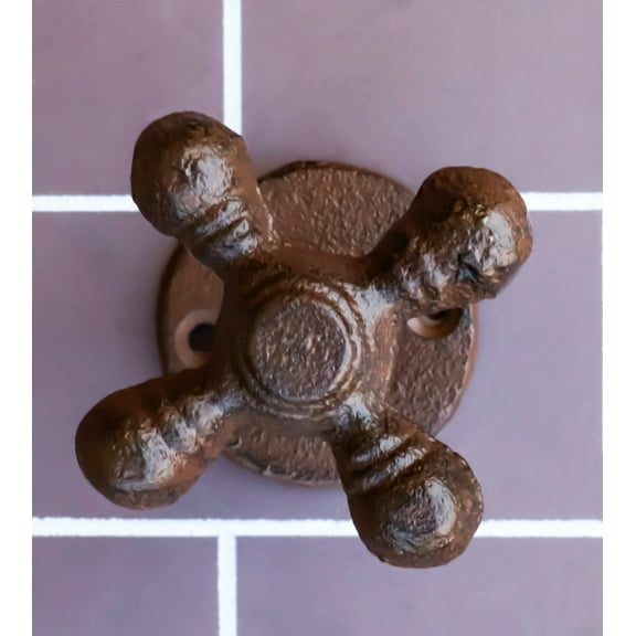 Pack Of 2 Cast Iron Vintage Rustic Farmhouse Cross Handle Sink Faucet Wall Hooks