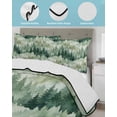 thumbnail image 4 of Quilts Twin Size Bedding Set, Green Forest Lightweight Quilted Comforter, Green Ombre Trees Abstract Art Soft Reversible Bedspread Coverlet with Pillow Covers for All Season, 68" x 86", 4 of 7
