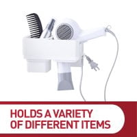 Command™ Hair Dryer Caddy, 1 Caddy, 1 Cup, 4 Large Strips