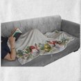 thumbnail image 6 of Victorian Soft Flannel Fleece Blanket, Rose Garland Pastel Tones Jasmine Cornflower Bouquet Classic Bloom Graphic, Cozy Plush for Indoor and Outdoor Use, 50" x 60", Red Yellow Green, by Ambesonne, 6 of 6
