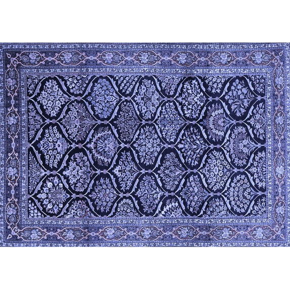 Ahgly Company Machine Washable Indoor Rectangle Persian Blue Traditional Area Rugs, 2' x 3'