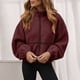 thumbnail image 1 of HongQid Womens Coat Casual Lapel Full Zip Fleece Jacket Long Sleeve Oversized Warm Winter Outwear with Pockets, 1 of 9
