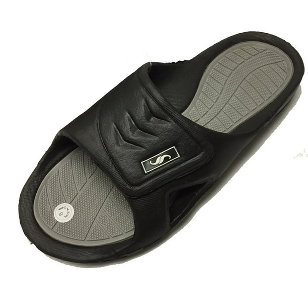 0138 Men's Rubber Slide Sandal Adjustable Strap