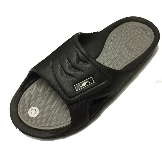 0138 Men's Rubber Slide Sandal Adjustable Strap - Walmart.com