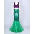 thumbnail image 2 of Linjinx Women's Mermaid Outfit Shiny Sequins Mermaid Long Tail Skirt Festival Dress up Purple&Green XL, 2 of 5