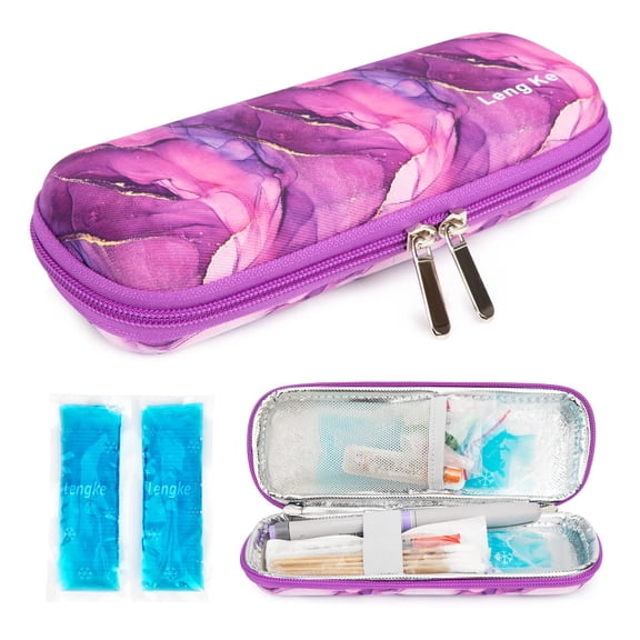 YOUSHARES Insulin Cooler Travel Case - TSA Approved Diabetic Medication Cooling Bag, EVA Insulated Organizer for Epi Pens, Diabetes Supplies Storage Kit with 2 Ice Pack