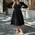 thumbnail image 3 of Long Sleeve A-Line Dress with Ruffled Hem for Women Maternity, 3 of 8
