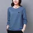thumbnail image 2 of Bixock Women Fall and Winter Blouse,Women Casual Tops,Bixock Women Fall and Winter Blouse Women Casual Tops Solid Color Plus Size Long Sleeve Basic Tee Shirt, 2 of 3