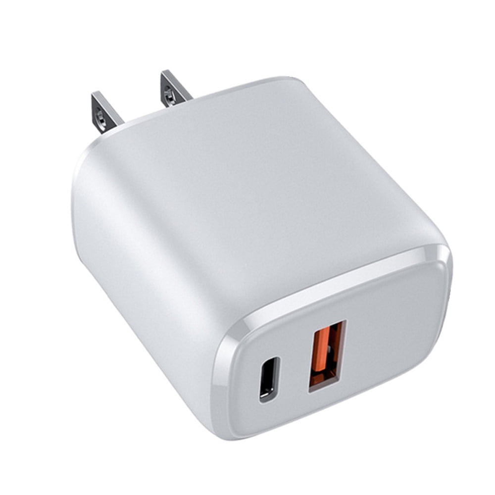 4-Pack Dual Port USB-C Wall Plug-in USB Charger, Borz 20W Power Delivery + QC3.0 USB A Double Port Fast Charging Block for iPhone 14 13 12 Pro Max 14 Pro 12 Mini 14 11 Pro Max 14 Plus 11 SE X XS Cube