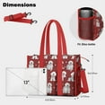 thumbnail image 5 of Teacher Tote Bag,Pink Bichon Frise Teacher Utility Tote Bag,Large Work Tote Bags for Women with Multiple Pockets,Top Zipper Closure,13.8x10.6x6.7 Inch, 5 of 5