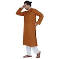 thumbnail image 3 of Atasi Embroidery Kurta for Menâ€™s Mandarin Collar Long Sleeve Ethnic Long Wear, 3 of 7