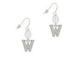 thumbnail image 2 of Delight Jewelry Silvertone Crystal Initial - W - Silvertone Leaf French Earrings, 2 of 5