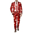 thumbnail image 4 of ASFGIMUJ Men's Valentine's Day Suit Set Heart Print Blazer Jacket and Pants 2-Piece Novelty Party Outfit, 4 of 6