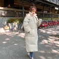 thumbnail image 1 of Chaqueta de algodón, chaqueta de invierno de estilo medio a largo por encima de la rodilla de algodón para mujer, versión coreana, chaqueta de algodón con capucha suelta y gruesa, ropa de abrigo, 1 of 6