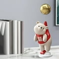 thumbnail image 5 of Adorable Bear Figurine Sculpture for Living Room Shelf Home Decoration Red, 5 of 6