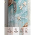 thumbnail image 6 of Coastal Sea Turtle Sheer Curtains 54 Inch Long 2 Panels, Beach Ocean White Floral Starfish Light Filtering Rod Pocket Curtains, Sheer Voile Drapes for Living Room Bedroom, 52"x54", 6 of 8