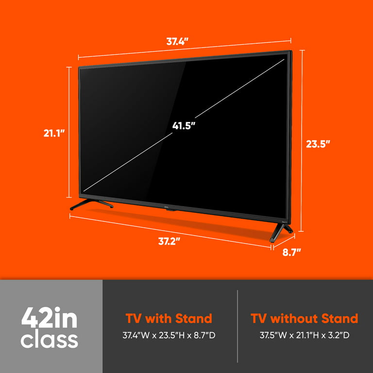 onn. 42” Class FHD (1080P) LED Roku Smart TV (100068372) - Walmart.com