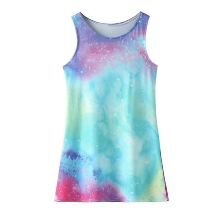 

Zlekejiko Sleeveless Party Dresses Baby Princess Summer Printing Kids Dress Girls Toddler Girls Dress&Skirt