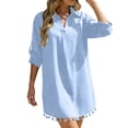 thumbnail image 2 of SOOMLON Dress Cover up for Women Plus Size Fringe Swimsuit Coverup Long Sleeve Shirt Dress Elegant Beach Party Swimwear, 2 of 7