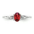 thumbnail image 4 of Primal Gold 10 Karat White Gold Genuine Garnet Birthstone Ring, 4 of 7
