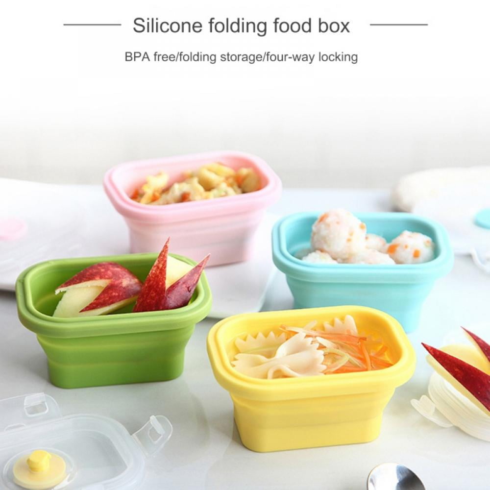 Silicone Collapsible Lunch Box Bowl Folding Food Storage Bento Boxes LE 