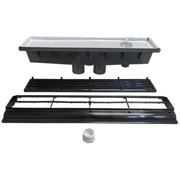 AVSC Dual Pebble Top Channel Drain Black - Pentair In-Floor (A&A) - 289104
