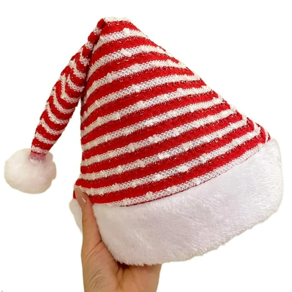 PatungKu Warm Plush Santa Hats Adjustable Comfortable Hats Unisex Christmas Holiday Wear for Holiday Parties and Gatherings