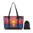 thumbnail image 7 of FORMRS Laptop Tote Bag for Women with 15.6" Computer Compartments Handbag, Palm Tree Sunset Pattern, 7 of 7