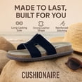 thumbnail image 3 of Cushionaire Wisdom Womens Suede Sandals | Genuine Leather Slides with Cutout Strap | Slip On Cork Footbed Slide Sandals for Women, 3 of 13