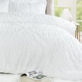 thumbnail image 2 of EvJk Modern Series 7-Piece Comforter Set, White Tufted Vintage Damask Bed in a Bag, King, 2 of 4